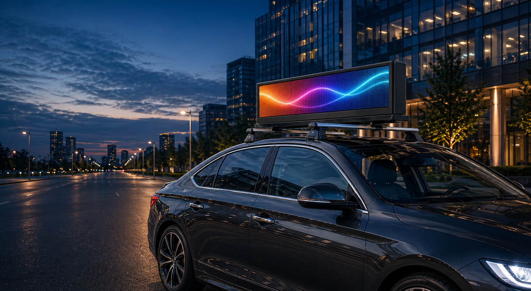 LED-экран на крыше автомобиля
