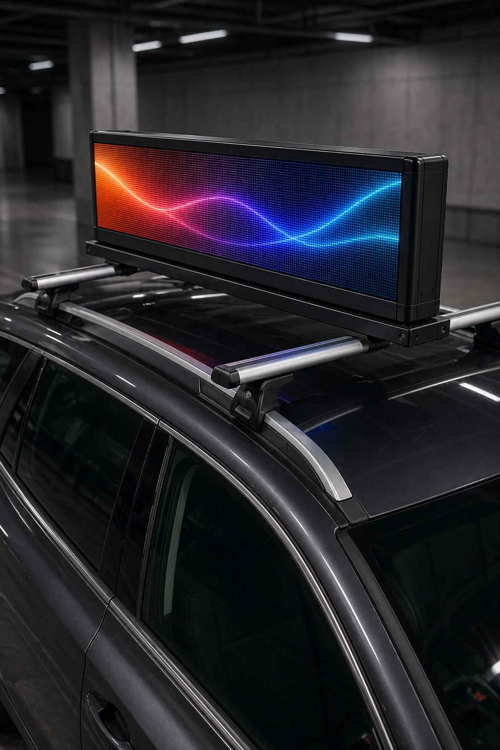 Образец LED-баннера на автомобиле