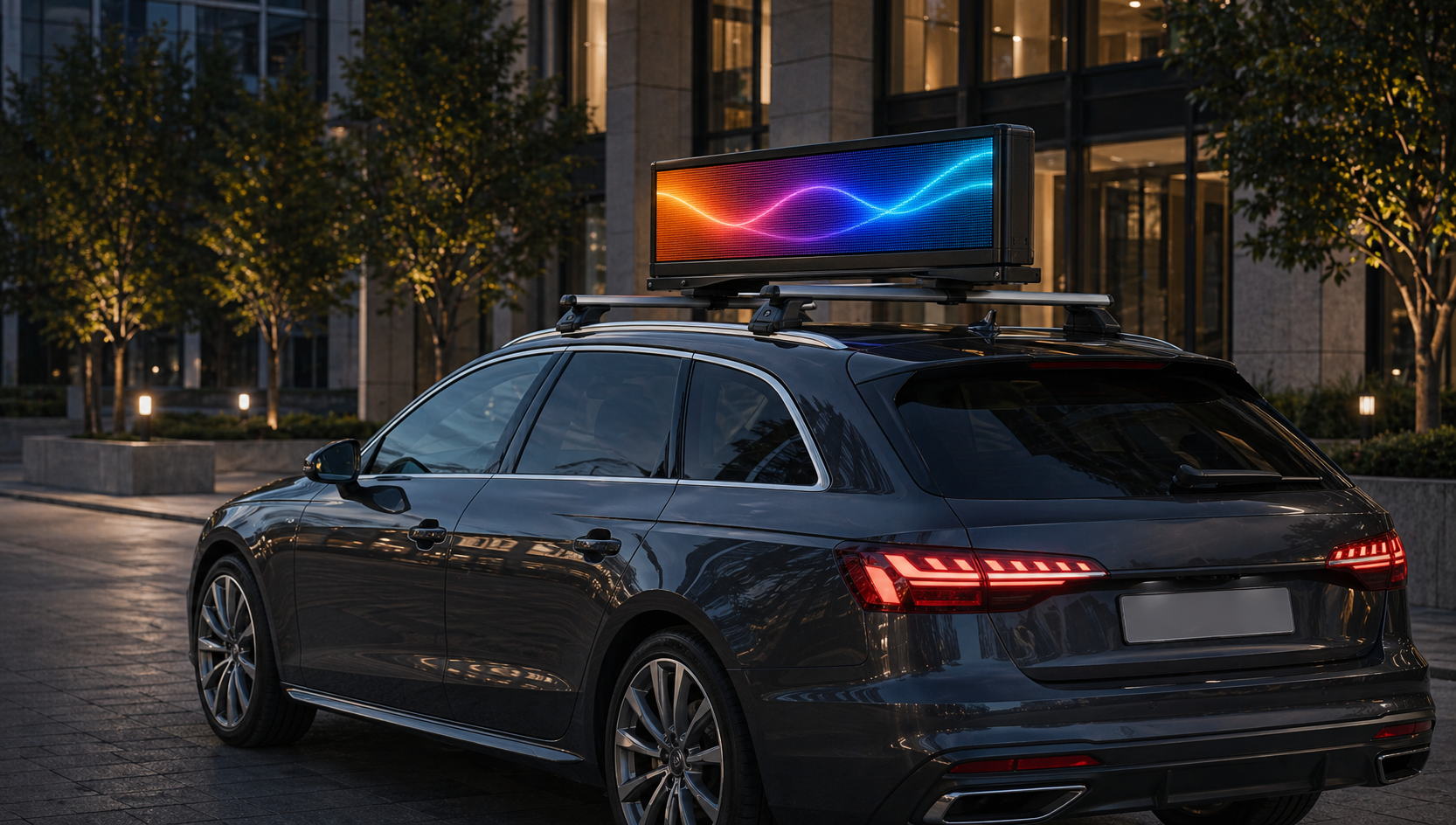 Установка LED-экрана на крышу автомобиля